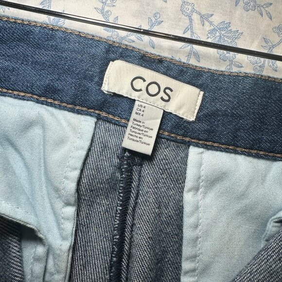 COS NEW NWT WIDE LEG DENIM JEANS HIGH WAISTED PANTS COTTON TROUSER US4 SMALL - Picture 6 of 8